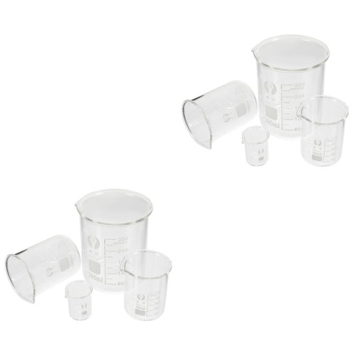 Baluue 8 Pcs Glass Beaker 100ml Beaker Measuring Beakers Laboratory Measuring Cups Low Form Lab Beakers Epoxy Cup Clear Beaker with Spout Laboratory Glassware Measuring Jug Liquid
