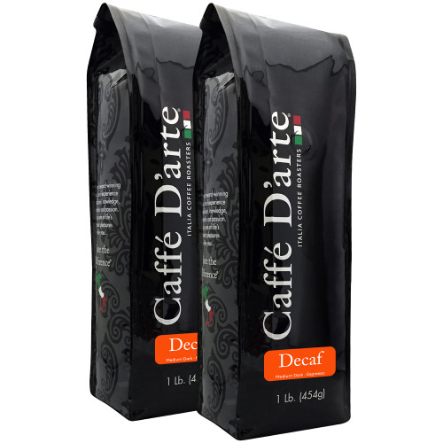 Caffe D'arte Decaf Ground Espresso Coffee, 1 Pound, Pack of 2