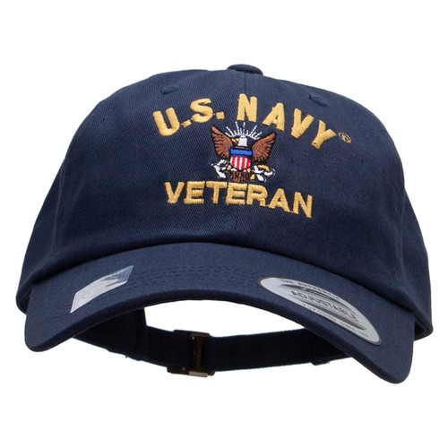 Licensed United States Navy Veterans Unstructured Low Profile 6 Panel Cotton Cap - Navy OSFM