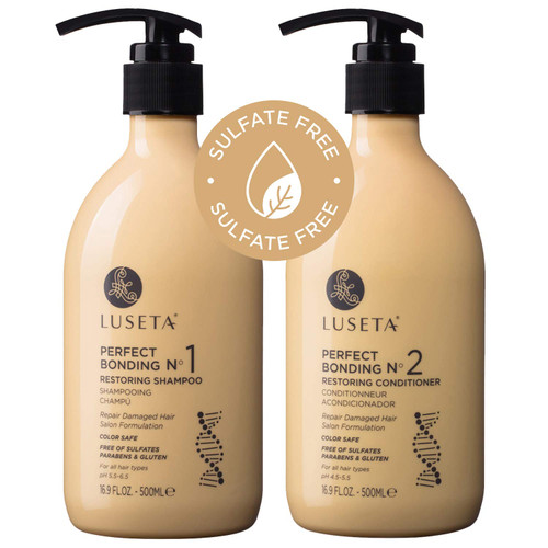 Luseta Perfect Bonding Restoring Shampoo & Conditioner Set, Bond Strengthening & Color Longevity for All Hair Type, Bond Repair Shampoo and Conditioner Set Sulfate & Paraben Free, 2x16.9 oz Luseta Perfect Bonding Restoring Shampoo & Conditioner Set, Bond Strengthening & Color Longevity for All Hair Type, Bond Repair Shampoo and Conditioner Set Sulfate & Paraben Free, 2x16.9 oz