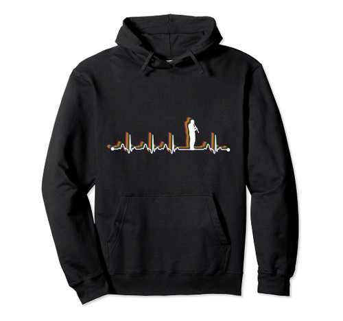 Oboe Retro Heartbeat EKG Vintage 80s Style Pullover Hoodie Oboe Retro Heartbeat EKG Vintage 80s Style Pullover Hoodie