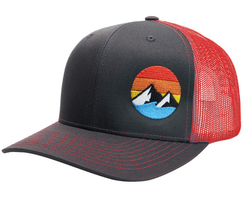 WUE Explore The Outdoors Trucker Hat - (Charcoal/Red)