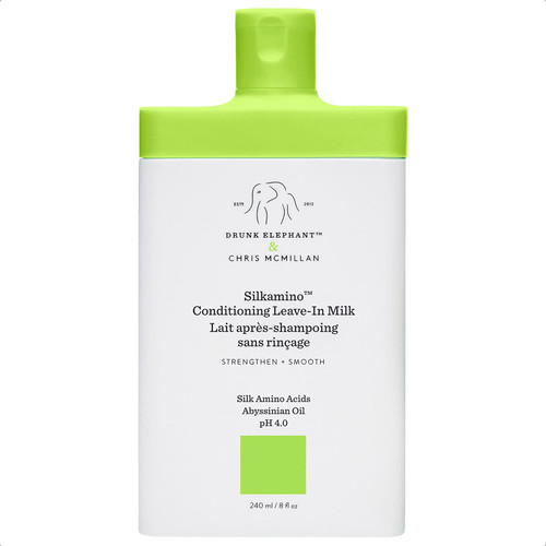 Drunk Elephant Silkamino Conditioning Leave-In Milk - Smooths, Repairs and Strengthens All Hair Types (240 mL / 8 Fl Oz)