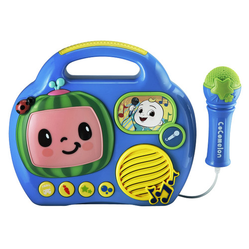 KIDdesigns Cocomelon My First Sing-Along Toddler Boombox with Built in Microphone