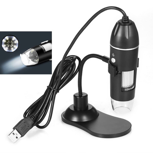 ZDBH Microscope Adapter Adjustable 1600X 1000X Digital USB Microscope Endoscope Camera 0.3MP 8 LED Microscope Accessories (Color : 1000X)