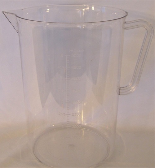 Clear Plastic Polycarbonate (PC) Beaker, Large Lab Pitcher, with Handle (3L)