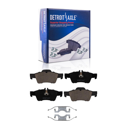 Detroit Axle - Rear Ceramic Brake Pads w/Hardware Replacement for Mercedes-Benz CL500 CL600 CLS550 E250 E320 E350 E400 E500 S400 S430 SL600