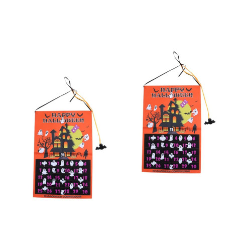 Operitacx 2pcs Halloween Countdown Calendar Halloween Decorations Halloween Hanging Calendar Halloween Advent Calendar Hanging Halloween Calendar Halloween Countdown Sign Felt Christmas