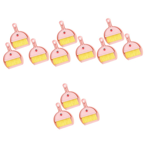 Mobestech 12 Sets Mini Desktop Broom Car Air Conditioner Cleaner Detailing Cleaning Tool Car Detail Brush Keyboard Cleaner Mini Broom with Dustpan Car Detailing Plastic Small Brush Computer