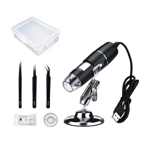 XuuSHA Microscope Accessories kit Slide Preparation camer 1600X 1000X USB Microscope Handheld Portable Microscope USB Interface Microscope Accessories (Color : Metal Bracket 4, Magnification : 1000X)