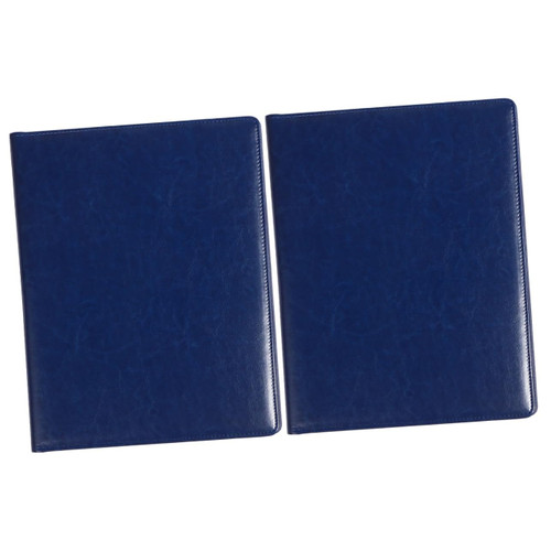2 pcs Leather Folder Leather Portfolio Notepad Leather Portfolio Document Holder Portable File Folder Leather File Folder Presentation Document Folder Notebook a4 Paper Clip