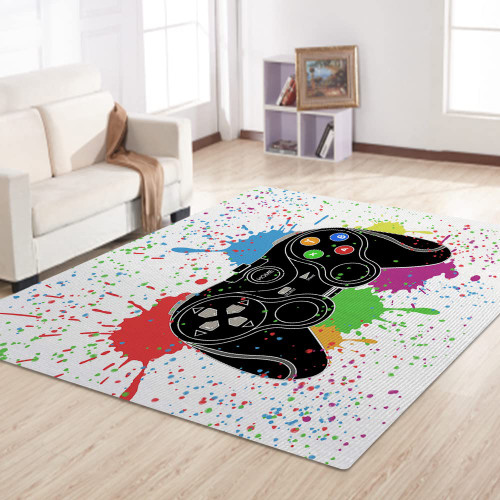 Gaming Rugs Carpet for Kids Teen Boys Room Bedroom, Gamer Room Decor Controller Gamepad Area Rug for Men Teenage, Non Skid Playroom Crystal Polyester Sofa Floor Chair Living Room Mat 59"*39"