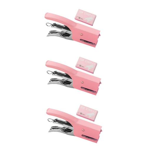 Ciieeo 3 Sets Hand-held Stapler Reduced Effort Stapler Daily Metal File Stapler Metal Stapler Save Power Stapler Manual Stapler Professional Stapler Student Plastic Multifunction Gift