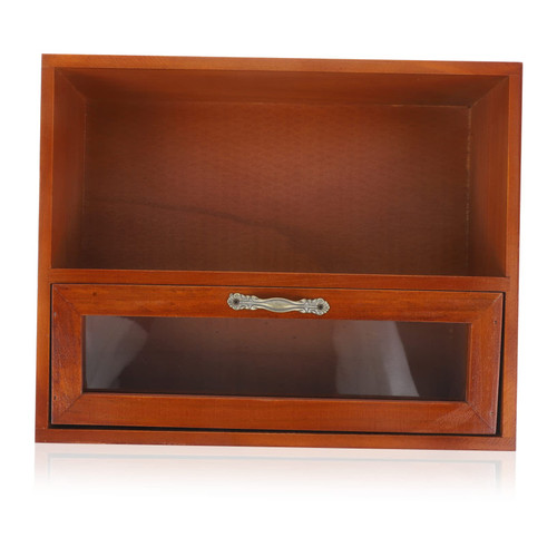 DECHOUS Layered Storage Wooden Box Desktop Makeup Desktop Cabinet Wood Desk Organizer Filing Cabinet Organizer Rustic Dresser Sundries Storage Holder Vintage Dresser Small Cabinet Drawer