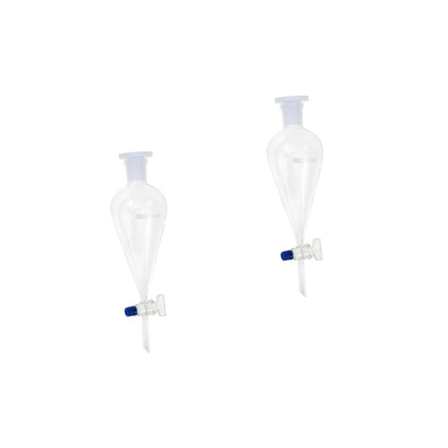 JECOMPRIS 2pcs Pear Shaped Separatory Funnel PTFE Labs Separatory Funnel 250ml Separatory Funnel 1000ml Beer Funnel Separating Funnel for Labs Oversized High Borosilicate Beaker