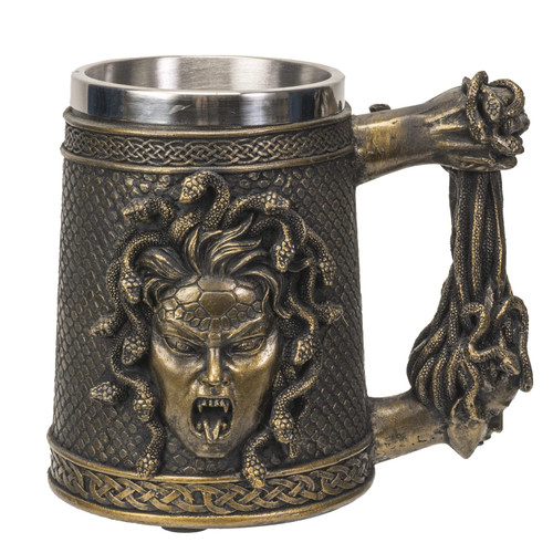 SUMMIT COLLECTION Gorgon's Curse Severed Medusa Head Mug 16 fl oz Beer Tankard Greek Mythology