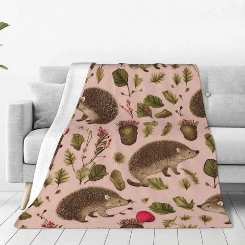 Fleece Throw Blanket for Couch, Plush Fuzzy Soft Flannel Blankets and Throws for Sofa, Hedgehog Print Cozy Bed Blankets for Travel Camping Chair, All Season Warm Blanket 50"x40" Fleece Throw Blanket for Couch, Plush Fuzzy Soft Flannel Blankets and Throws for Sofa, Hedgehog Print Cozy Bed Blankets for Travel Camping Chair, All Season Warm Blanket 50"x40"