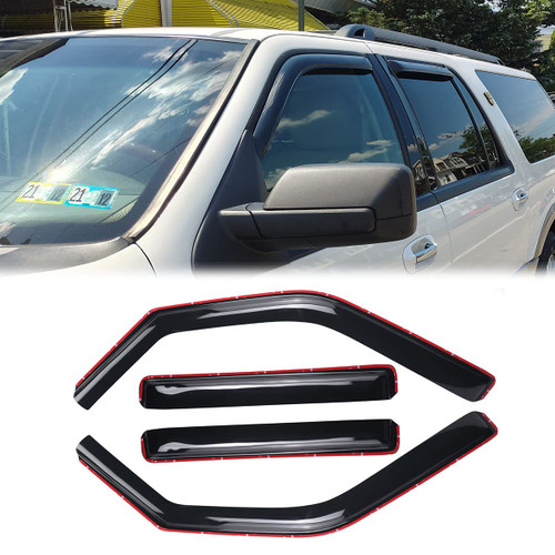Deebior 4pcs in-Channel Style Sun Rain Guard Wind Deflector Side Window Visors Wind Deflectors Compatible with 1997-2017 Expedition 1998-2017 Lincoln Navigator