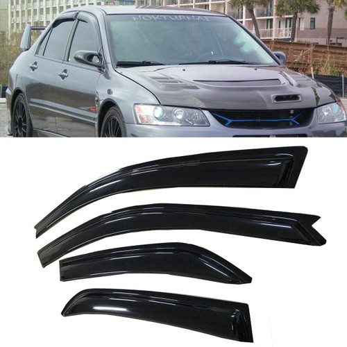 Deebior 4pcs Out-Channel Style Sun Rain Guard Wind Deflector Side Window Visors Wind Deflectors |94429| Compatible with 2002-2006 Lancer