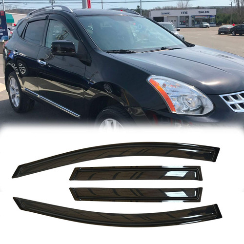 Deebior 4pcs Tape On Outside Mount Style Sun Rain Guard Wind Deflector Window Visors 94076 Compatible with 2009-2013 Nissan Rogue 2014-2015 Nissan Rogue Select