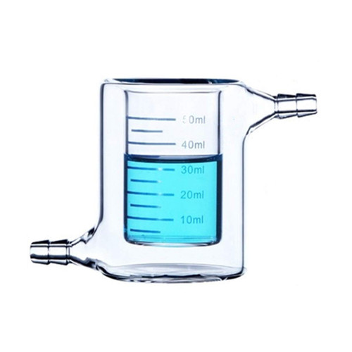 Deschem 50mL Jacket Glass Beaker Lab Jacketed Vessel