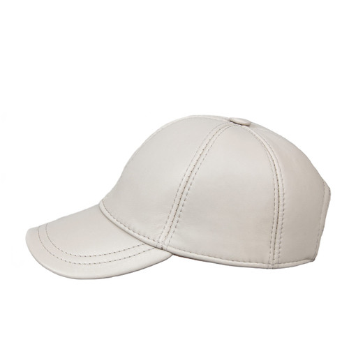 HATSQUARE Genuine Leather Baseball Cap Adjustable Soft Feel Dad Plain Hat Stylish Classic for Women Men Unisex (Cloudy Gray)