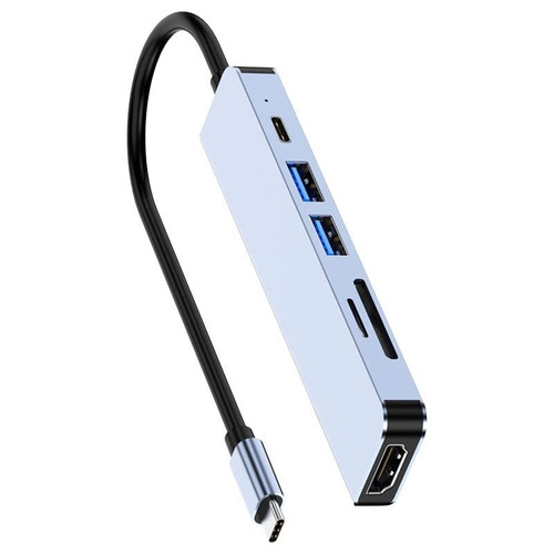 BRASSU Type-C Docking Station 6-in-1 USB3.0 Laptop Docking Station
