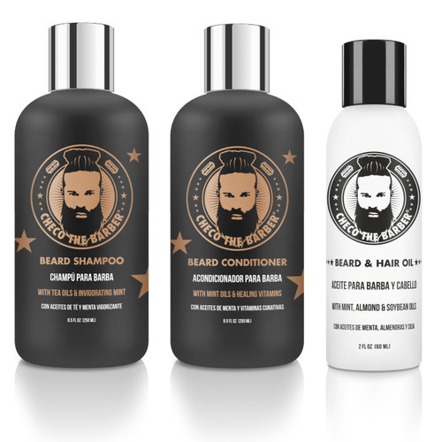 CHECO THE BARBER Beard kit: Beard Oil, Beard shampoo, Beard conditioner, Gift for Fathers, Friends, Groomsmen and Boyfriends, Beard Care kit-3PCS CHECO THE BARBER Beard kit: Beard Oil, Beard shampoo, Beard conditioner, Gift for Fathers, Friends, Groomsmen and Boyfriends, Beard Care kit-3PCS