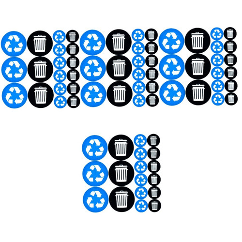 Cabilock 4 Sets self Adhesive Recycling Stickers Waste Management Sticker Trash Basket Sticker Waste Sorting Logo Trash can Symbol Recycle Trash bin Sticker Trash bin Label PVC Garbage can