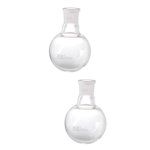 Mobestech 2 Pcs Lab Glassware Laboratory Glassware Boiling Flask Round Bottom Flask Distillation Flask Chemistry Flask Science Flask Round Glass Stand-up Beaker Supplies Instrument Equipment