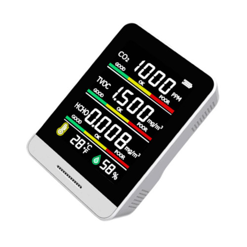 SOLUSTRE Co2 Detector Indoor Co2 Meter Air Quality Tester Transducer Humidity Meter Air Particulate Hygrometers Digital Hygrometer Carbon Dioxide Detector Office Glass Number Particle White