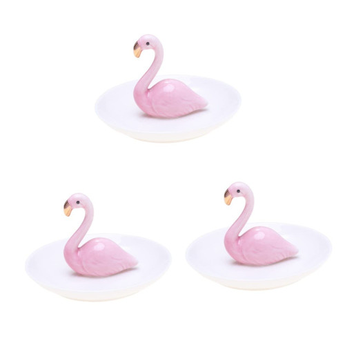 Cabilock 3pcs hanging jewelry organizer wedding trinket trays swan jewelry holder necklace ring holder animal ring holder earrings storage Plates swan ring holder Storage tray bracelet Miss
