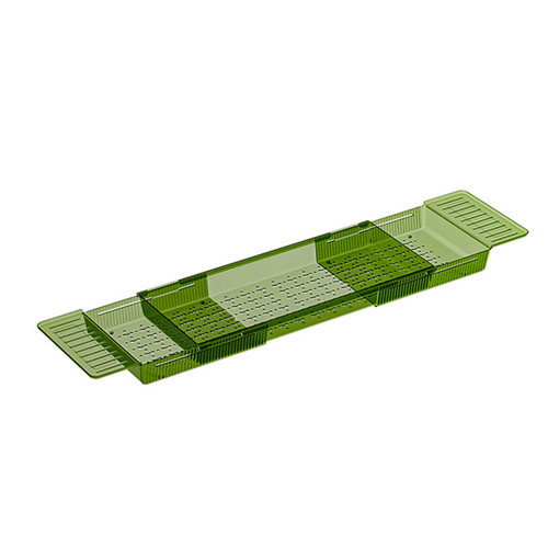 UPQRSG Bathtub Caddy Tray, Expandable Drain Bath Shelf Caddy Tray, Multifunction Luxury Plastic Bathtub Tray, Bathtub Storage Rack for Candle Towel, Book, Wine, Phone, Shower(Green)