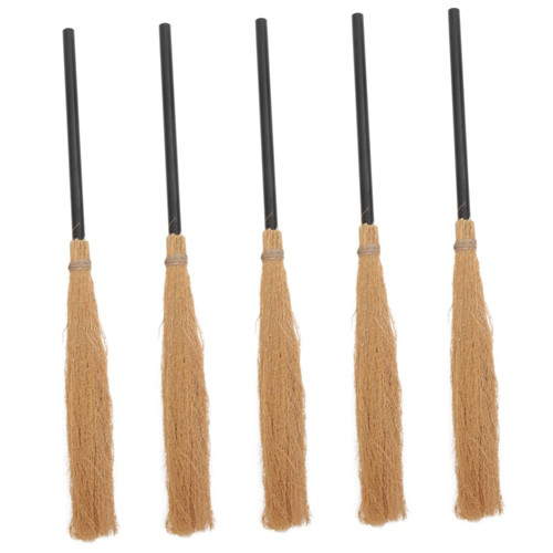 Didiseaon 5pcs Witch Broom Wizard Broom Props Haunted House Prop Witch Cosplay Costume Witch Cosplay Broom Plastic Broom Props Wizard Dress up Straw Broom Plastic Child Halloween Supplies