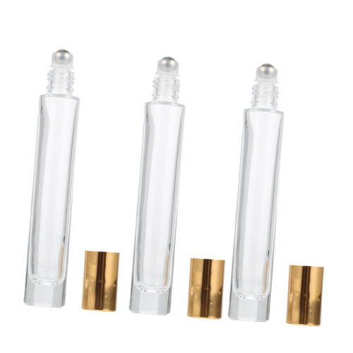 FOMIYES 15 pcs Roll-on bottling Essential Oil vial essential oil roller jar labels fragrance roller bottles 10ml perfume roller bottles small roller perfume bottles Glass Pipette filling