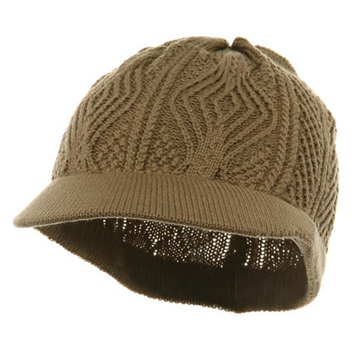 Rasta Plain Beanies Visors (04)-Khaki OSFM