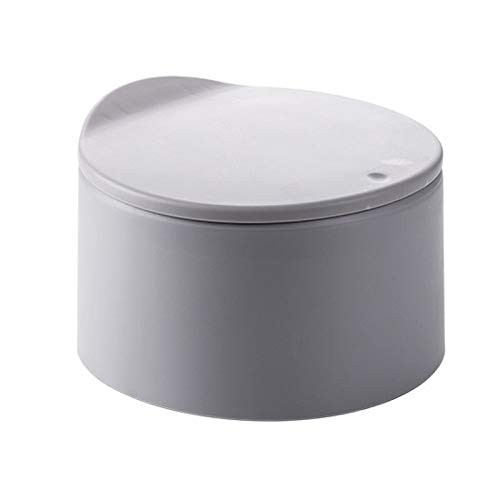 DYPASA Garbage Recycling Bin Desktop Small Trash Can Living Room Paper Basket Office Mini Trash Can Household Covered Trash Can Kitchen Trash Can (Color : Gris)