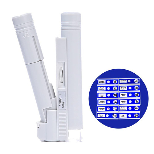 Microscope Adapter Kids Microscope 100X Zoom Mini Pocket Portable Monocular Biological Microscope Microscope Accessories (Color : with Hair Slide, Magnification : 100X)