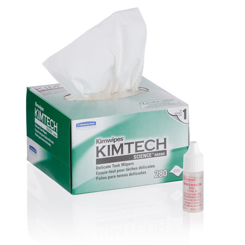 AmScope MLA-Kim Microscope Maintenance Kit - Ultra-Low Viscosity Immersion Oil and Kimwipes Wipers