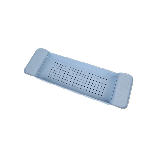 Garneck Blue Expandable Bath Serving Shelf Bathtub Tray Adjustable Bathtub Caddy Tray Storage Rack Multifunctional Bathtub Tub Organizer for Book Phone Bathroom Rack