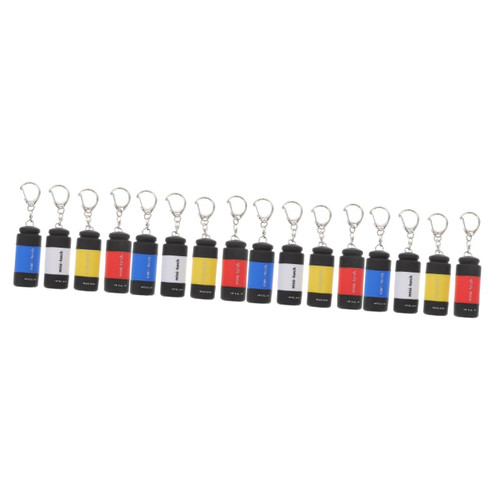 YARNOW 16 Pcs Mini Flashlight Small Led Flashlights Rechargeable Led Keychain Flashlight Rechargeable Pocket Flashlight Kids Keychains Key Ring Torch Mini Keyring Led Flashlight USB Abs