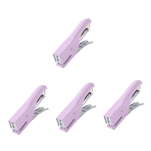 NUOBESTY 4pcs Hand-held Stapler Staplers Daily Use File Stapler Mini Desktop Stapler Stapleless Stapler Stationery Stapler Student Stapler One Finger Pro Tools Metal Spring Office Handheld