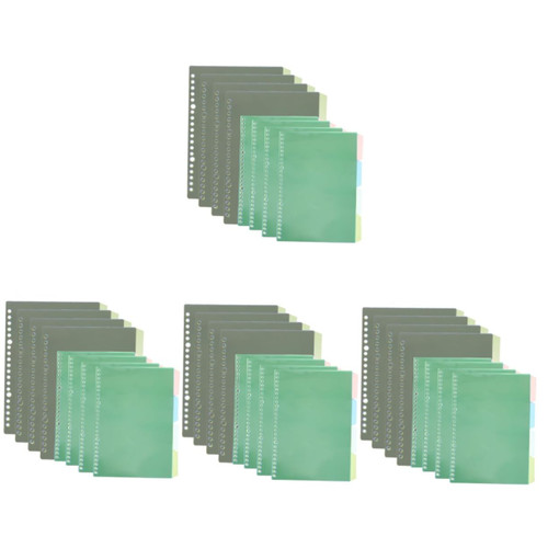 NUOBESTY 32 Sets Loose-Leaf Divider Classification tabs dividers for Binder Notebook dividers Binder Divider Page dividers for 3 Ring Binder with tabs Book Markers Pager a4 pp Perforation