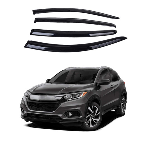 White Deer Safe Smoke Window Visor Sun Rain Vent Guard Vent Window Visor Window Deflector,4 Pcs Fits for Honda HRV 2016-2019