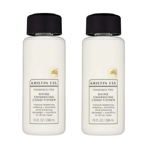 Kristin Ess Hair Fragrance Free Shine Enhancing Conditioner for Moisture, Hydration + Shine, Vegan, Paraben, Sulfate, Phthalate and Silicone Free, Gluten Free, 10 fl. oz. - Pack of 2