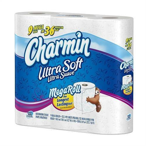 Charmin Ultra Strong Toilet Paper - 12 Mega Plus Rolls