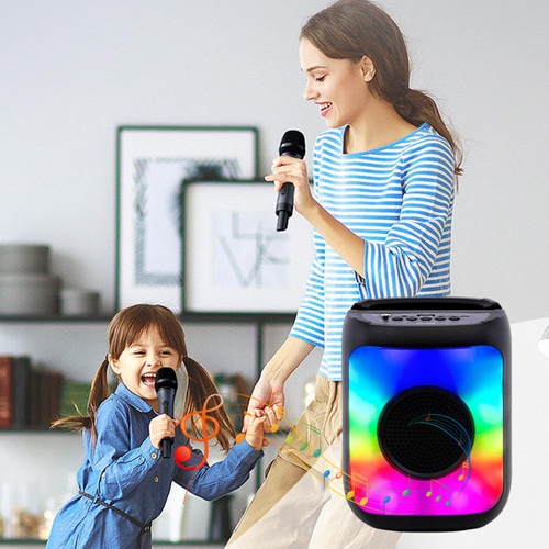 Qaailabf Bluetooth Speaker, Portable Outdoor Speaker Bluetooth 5.0, Wireless Bluetooth Speaker with Colorful Lights, Double Subwoofer Bass, Outdoor Wireless Speaker Small Speaker