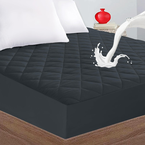 Quilted Fitted King Mattress Pad Cover, Waterproof Mattress Protector, Deep Pocket Elastic Fits Up to 21'', Breathable Soft Alternative Filling Mattress Pad (Grey) Quilted Fitted King Mattress Pad Cover, Waterproof Mattress Protector, Deep Pocket Elastic Fits Up to 21'', Breathable Soft Alternative Filling Mattress Pad (Grey)