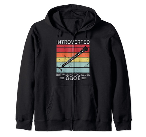 Vintage Oboe Introverted But Willing To Discuss Oboe Zip Hoodie