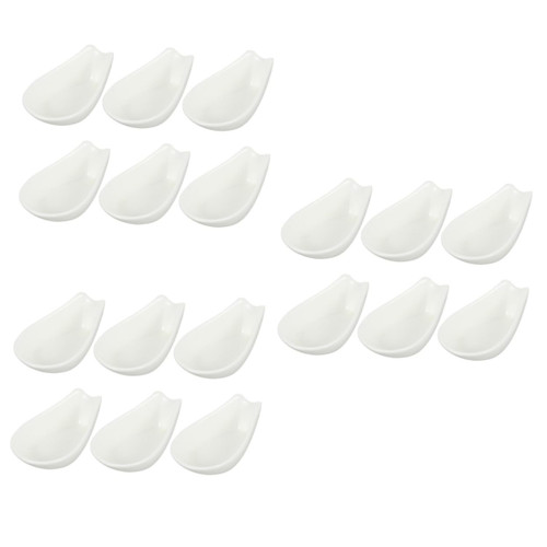 Cabilock 18 Pcs Ceramic Spoon Rest Kitchen Supply Tool Stand Metal Spoon Rest Ceramic Ladle Rest Spoon Stand Holder Ceramic Chopstick Rest Rack White Tableware Kitchen Supplies Ceramics